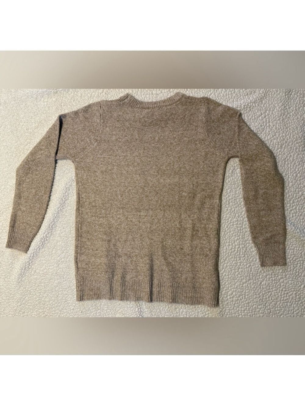 Pink Clover Beige Knit Sweater Small Neutral Lightweight Crewneck Pullover Cozy - Picture 7 of 16